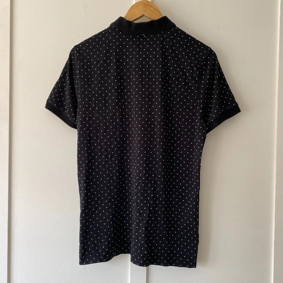 Pretty Green Polo Shirt Polk Dot Short Sleeve Black Medium - Picture 8 of 10